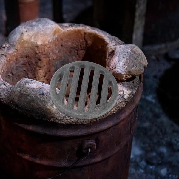 Bålgrillrist Jernlegering Brandsikkert Materiale Sort Nem Vedligeholdelse Aske- og Affaldsblokker