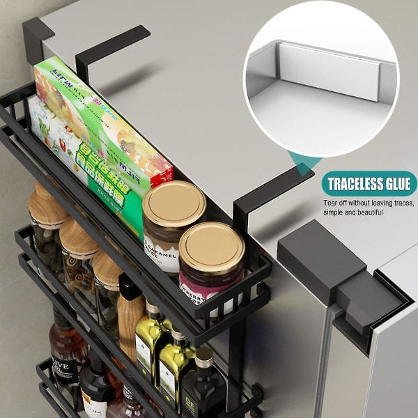 Stort 3 etagers køkken multifunktion køleskab opbevaringsstativ