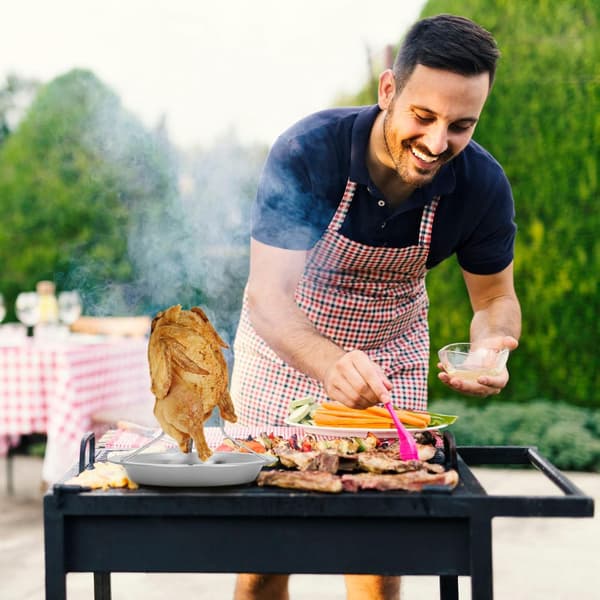 Grillkyllingstativ Bærbart Campinggrillstativ Rustfrit Stål Multifunktionelt
