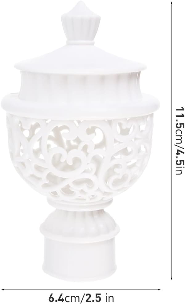 20 stk. dekorative endestykker gardinstanghodeplugg PP-materiale Enkelt elegant design hvit