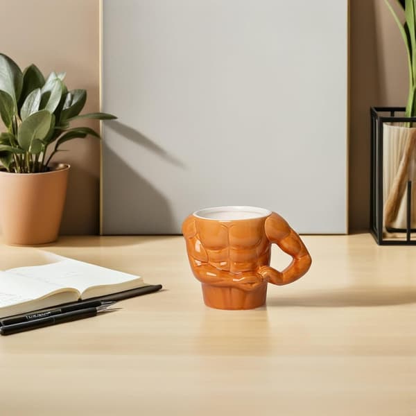 Keramisk Muskelkopp Kaffemugg med Robust Platt Bas, Bedårande Kroppsskulpturkopp