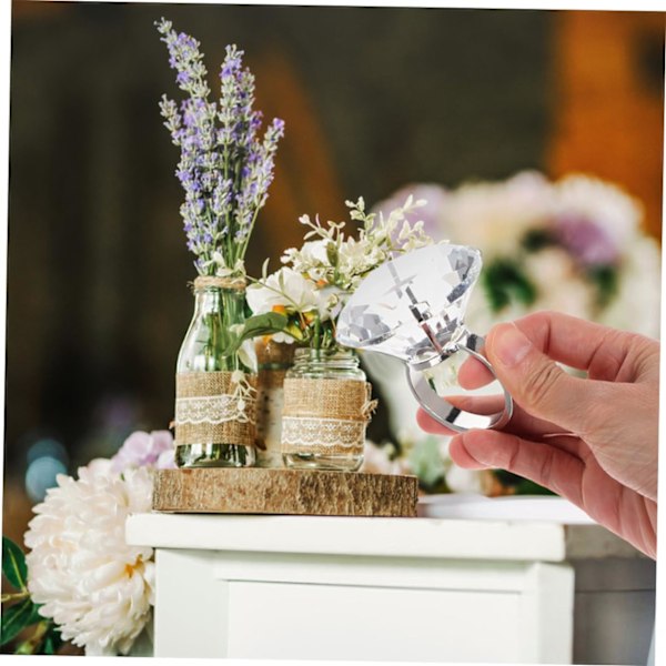 Fantastisk Falsk Forlovelsesring Simulert Diamantring Glassrekvisitt