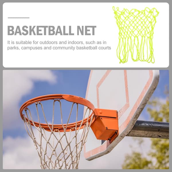 Selvlysende udendørs basketballnet 50 cm forlænget 12-krog fluorescerende nylonnet