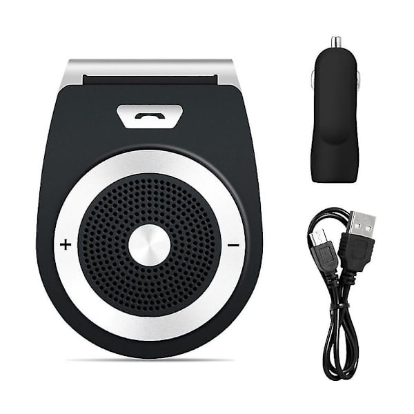 Håndfri Bluetooth til bil, Bluetooth Håndfri Højttaler til Mobiltelefon, Trådløs Bilhøjttaler, Sort