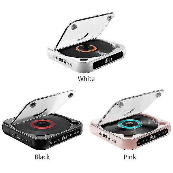 CD-soitin A-b Toisto Bluetooth-yhteensopiva CD-soitin Muistitoiminto Kotiin Autoon Black