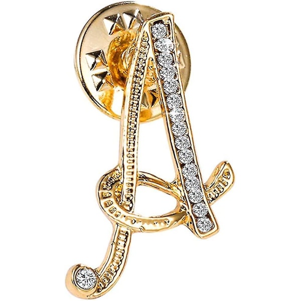 Initial Letter Brooch Pin Small Lapel Pin Tie Tack Name Personalized Gifts For Girls Women Men Boy Gold