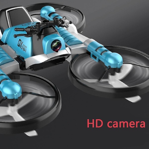 Fjernbetjening Deformeret Motorcykel High Definition kamera Luftfotografering Drone Quadcopter (blå)