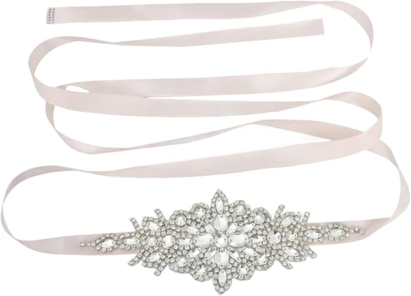 Justerbart Rhinestone Brudebelte til Brudekjole Elegant Belte med Myk