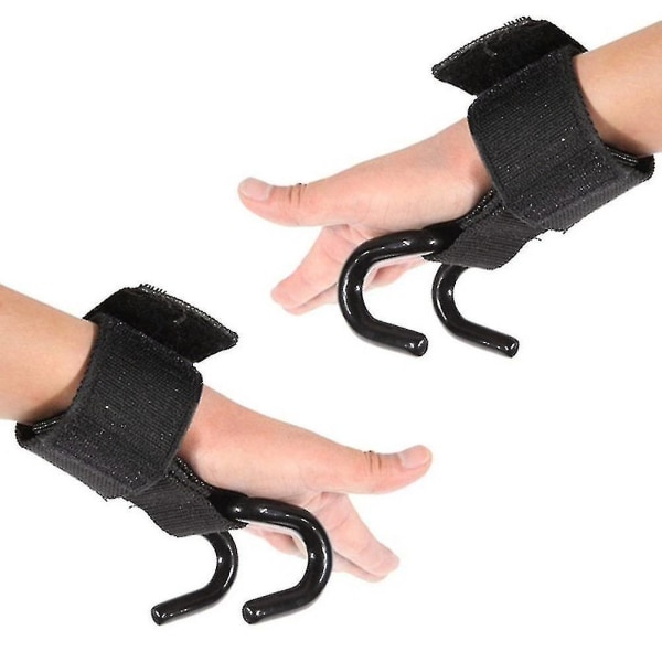 2 stk Hook Grip Straps Håndledsstøtte Justerbare handsker Vægtløftning Træning Fitness Gym