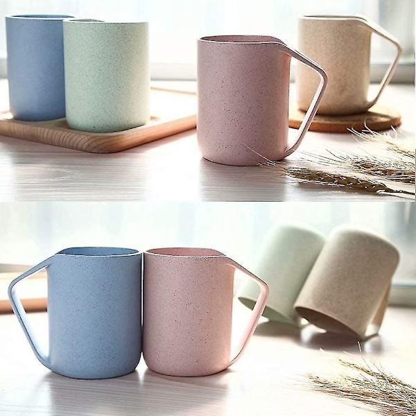 Retro Kanne Laget Av Miljøvennlig Hvetehalm Lett Biologisk Nedbrytbar Plastkopp Vann Kaffe Melk Te Størrelse 350ml