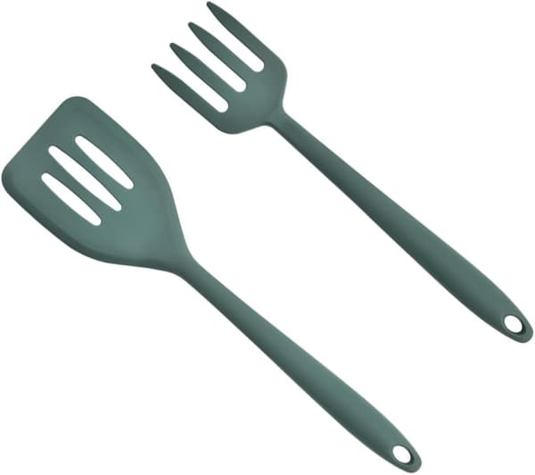 Multifunksjonell silikongaffel og sikker stekespade sett 2 stk for matlaging