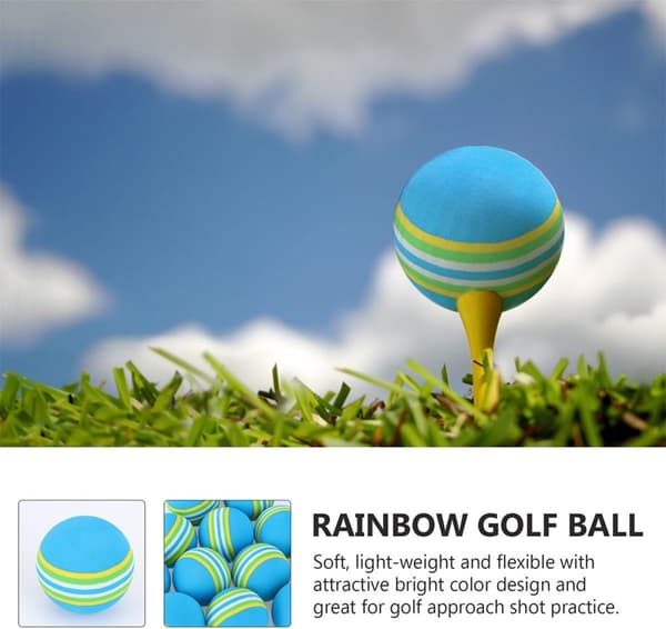 20 stk. 42 mm blå EVA golf træningsbolde elastiske indendørs trænings regnbuebolde til golftræning og spil