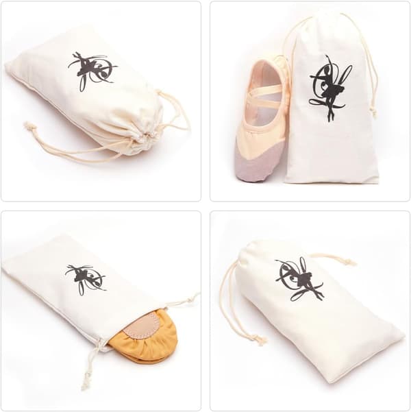 5 stk. snøre balletsko tasker 13x27cm lærred støvtæt dansesko organizer