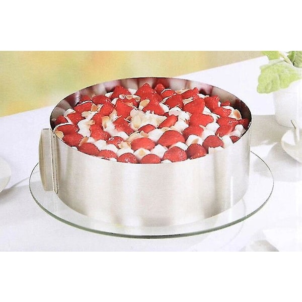 Justerbar Rustfrit Stål Kageform Cookie Fondant Mousse Ring