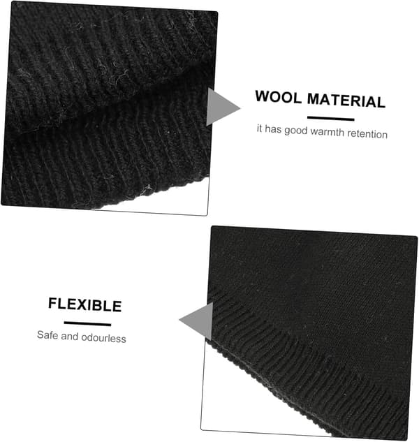 Varm stickad mössa för kvinnor, ullmaterial, tjock design, öronskydd för vintern, för kalla dagar, svart