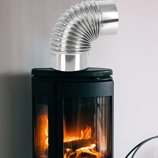 Ventilationsrør i rustfrit stål, bærbart, letvægts, sølv skorstensudstødningsrør til hjemmeopvarmning