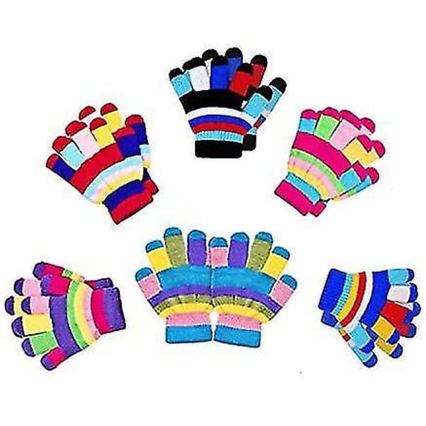 Vinter varme strikkede handsker Stretch vanter til småbørn til børn