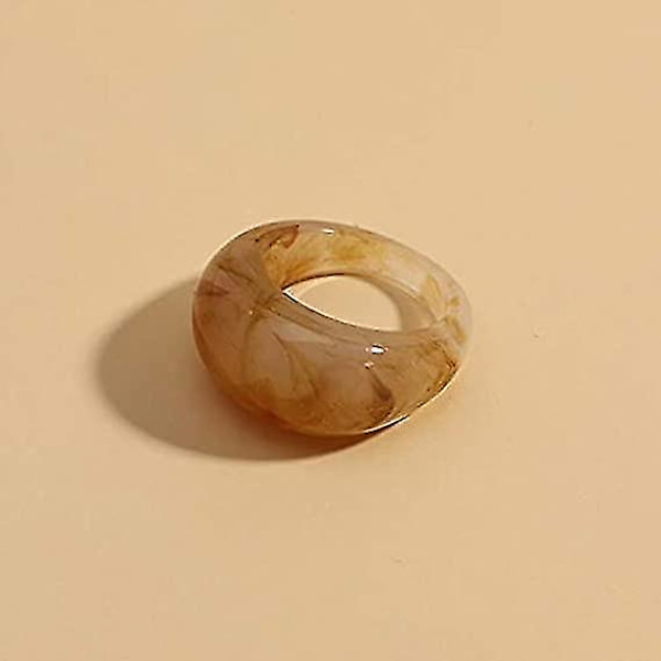 12 stk Farverige Ringe Harpiks Akryl Chunky Trendy Smykker
