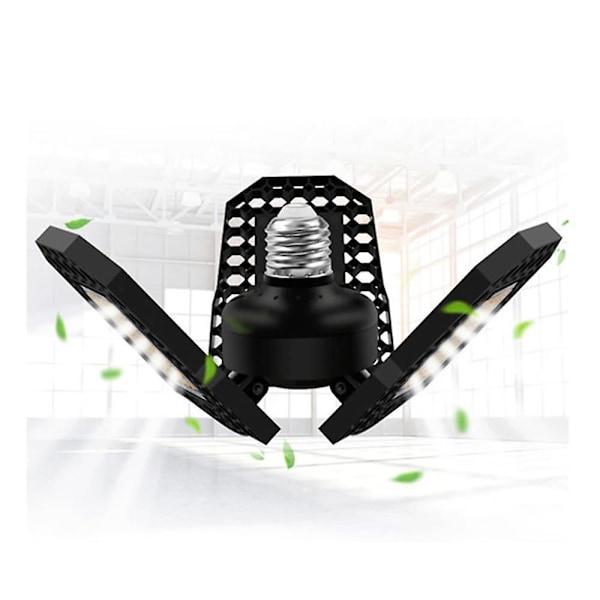 2 stk 80W LED Garasje Taklampe Deformerbar 3 Paneler E26