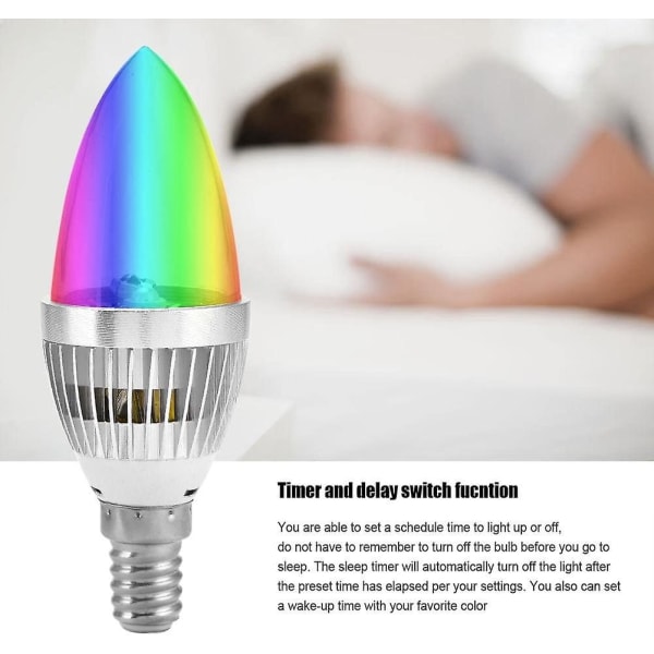 LED-lamppu, 3w RGB 16 Väriä Vaihtuva Päivänvalo LED-kynttilä Yövalo Lamppu (E14)