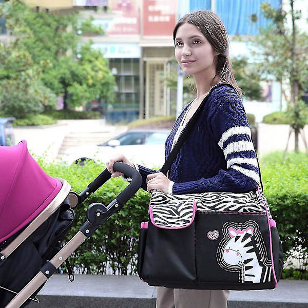 Zebra Giraff Blöjväskor Mamma Handväska Barnvagnsväska