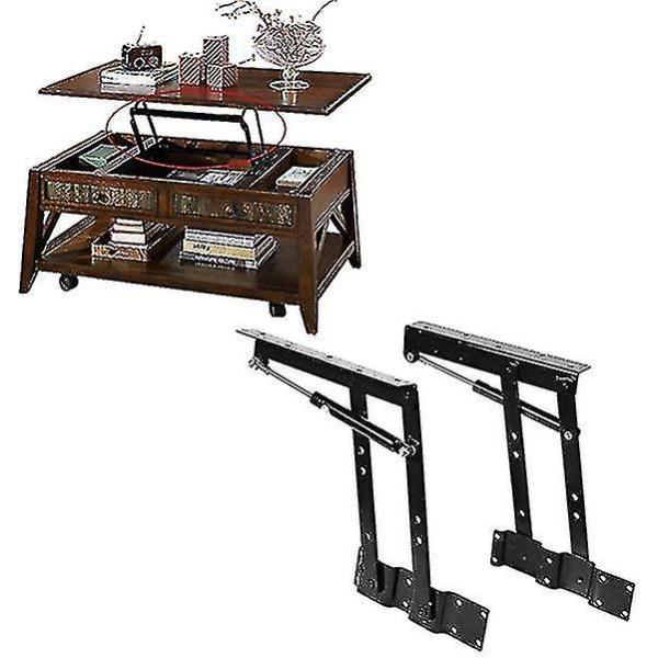 2x Praktisk Robust Stål Løftebordmekanisme Hardware Top Løfte Ramme Møbler