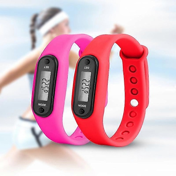 Fitness Armband LCD Digital Stegräknare Walking Step Kaloriräknare Armbandsur Cyan