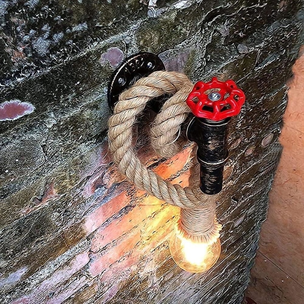 Retro Tovvæglampe Led Rustik Lodge Hane Form
