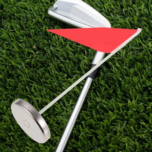 2 stk. golføvelsesputtekopper med flag 10 cm rustfrit stål hulputterkopper