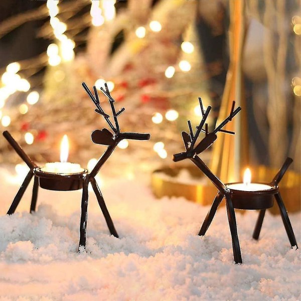 6kpl Poron Tealight kynttilänjalkoja Iron Metal Christmas