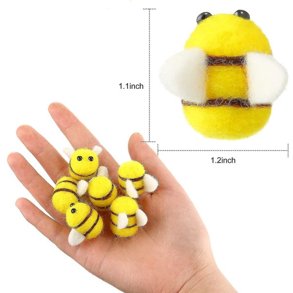 30 kpl Wool Felt Bee Mini Crafts Bumble Bee Decor