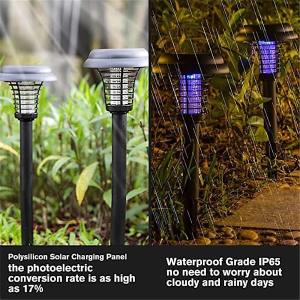 1 kpl Hyönteisten Tappaja Ulko-aurinkoenergiainen Hyttysen Ansa Lamppu UV LED