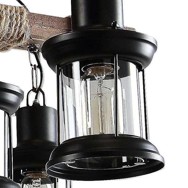 8-armad 68cm Mini Stil Chandelier Metall Glas Rustik