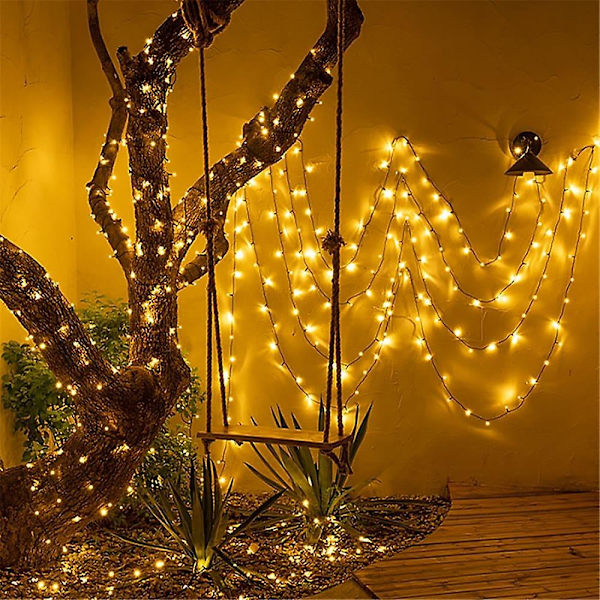 LED-lysstreng for utendørs bruk 20m 200 LED-er med fjernkontroll