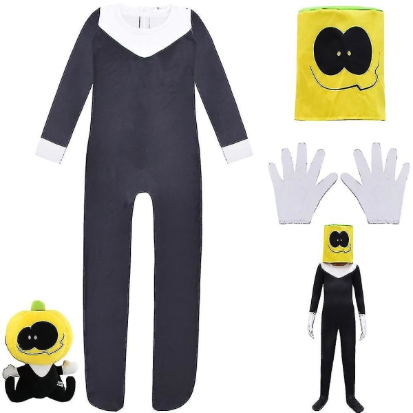 Friday Funkin 3d Antrekk Barn Pump Bodysuit Jumpsuit Maske Hansker Sett Fancy Up C 5-6 Years