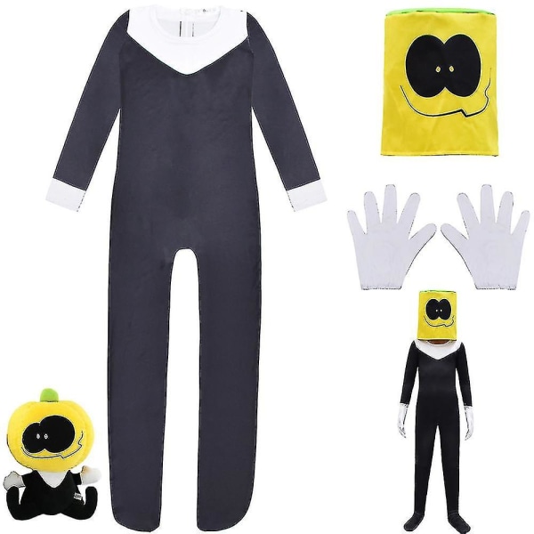 Friday Funkin 3d Outfit Kids Pump Bodysuit Jumpsuit Mask Gloves Set Fancy Up C 9-10 Years