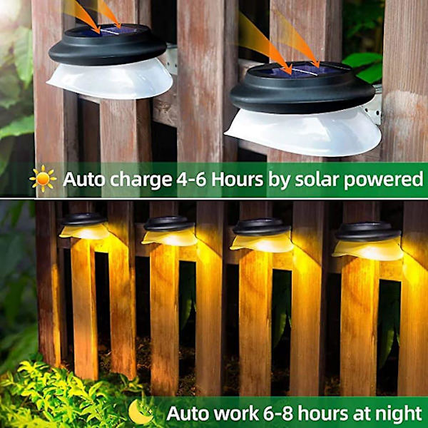 1 kpl Aurinkoenergialla Toimivia Seinävalaisimia Ulkokäyttöön Pihalle