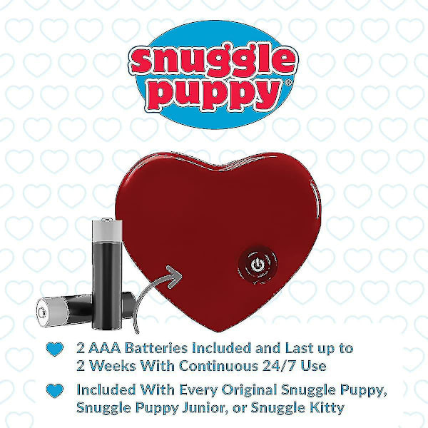 Snuggle Puppy Hjertebeats-Plysjdyr for Hunder - Hjelp mot Angstanfall og Roing - Komfortleketøy for Adferdstrening - Biscuit Kryp