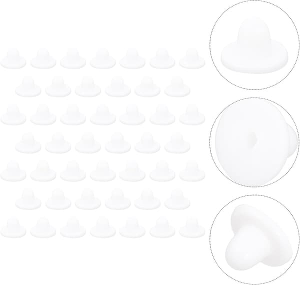 300 stk. DIY øredobberputer for klipsøredobber Hvite gummi øreklipsputer