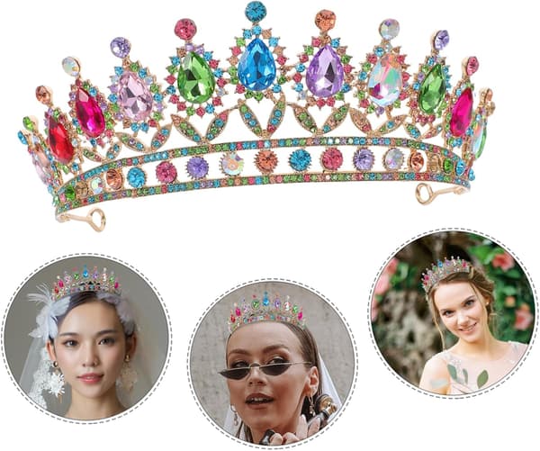 Elegant brudekrone for brud Lett krystalltiara hodeplagg Glitrende brudehårtilbehør