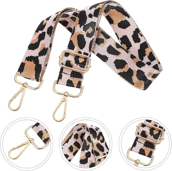 Leopardmønstret Crossbody-veske Erstatningsrem Justerbart Nylonmateriale