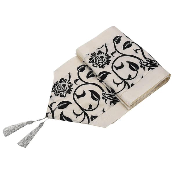 2x Modetilbehør Blomst Dug Bordløber (Beige)
