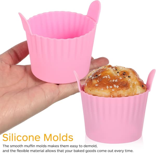 4 stk silikonmuffinsformer for airfryer-baking, non-stick solide cupcakeformer