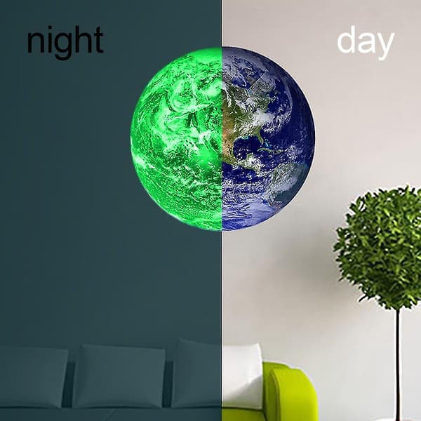 30cm Stor Måneformad Lysande DIY Väggdekal Heminredning