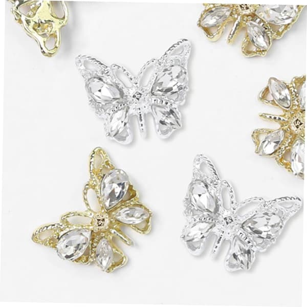 20 stk. neglepynt, sommerfugl manicure dekorationer diamant til kvinder DIY