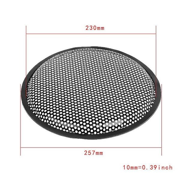 Kaiutinritilän suojus, suojaava ritilä, subwoofer, auton äänentoisto, subwooferi, 10 tuuman metalliritilä, kiinnikkeet ja ruuvit