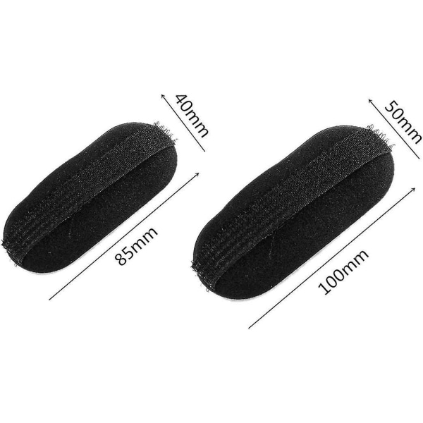 Svamphårklemmer Hårvoluminnsatsverktøy Bump Up hårstylingverktøy for damejenter (svart) (4 stk)