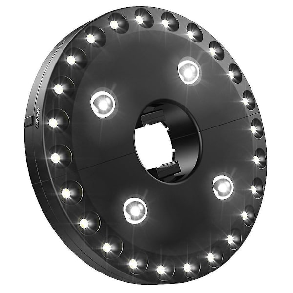 Langaton 28 LED-varjostinvalaisin 3 himmennysasteella, sateenvarjon LED-valo, sateenvarjon tolppa, terassitelttavalaistus, puhdas valkoinen valo, leirintäalueen riippuva lamppu, 1 kpl, musta