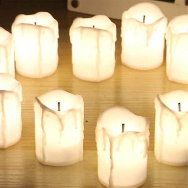 12 kpl Led-paristokäyttöiset kynttilät liekettömät lämpimät