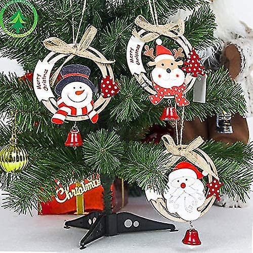 Julgranspynt i trä med tomte och ren